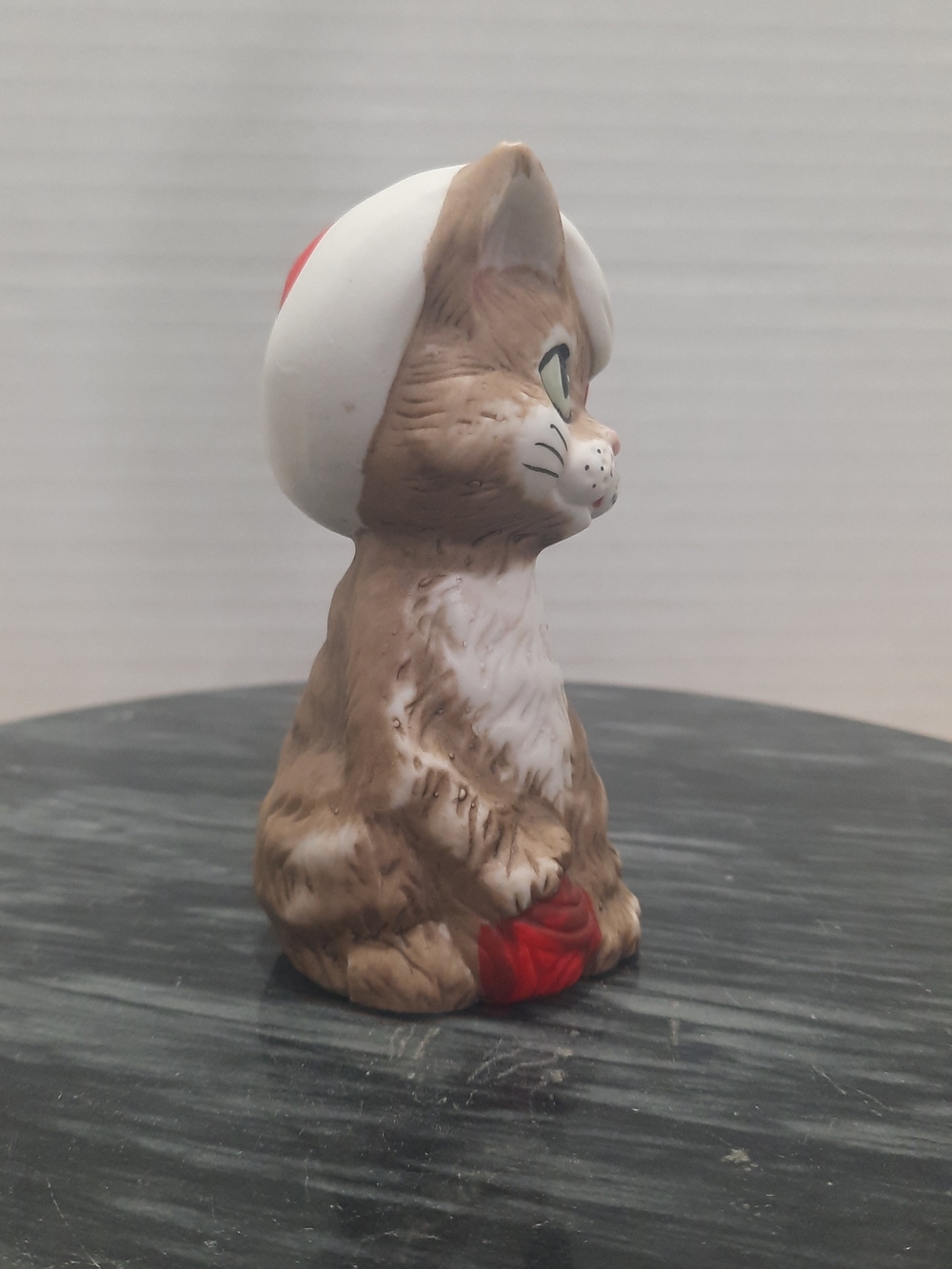 Cute Ceramic Cat Bell In Red Santa Hat - Picture 4 of 5